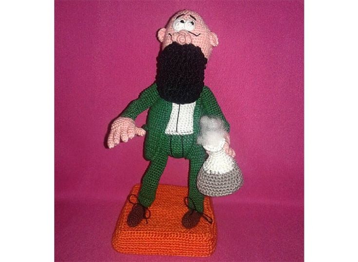 Profesor Bacterio Ganchillo Amigurumi