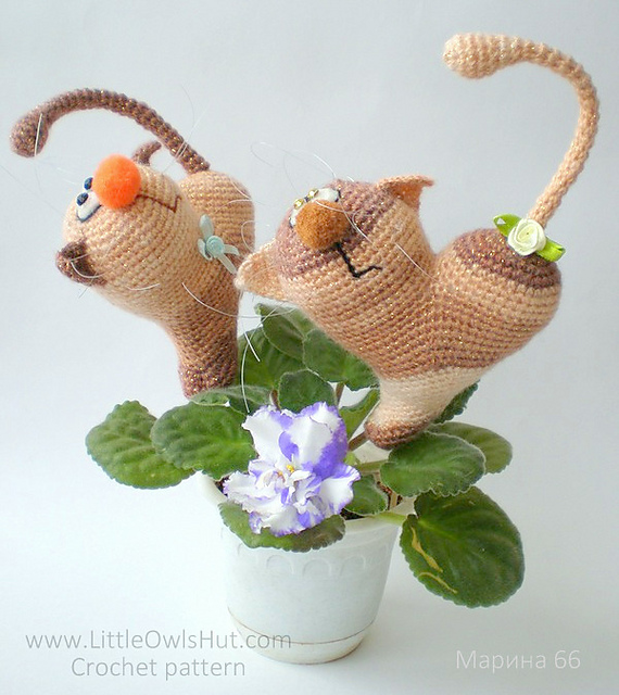 gatos enamorados amigurumi ganchillo