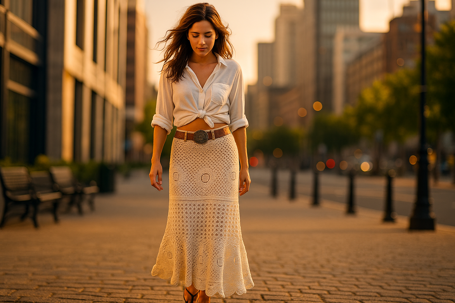 Falda ganchillo estilo boho