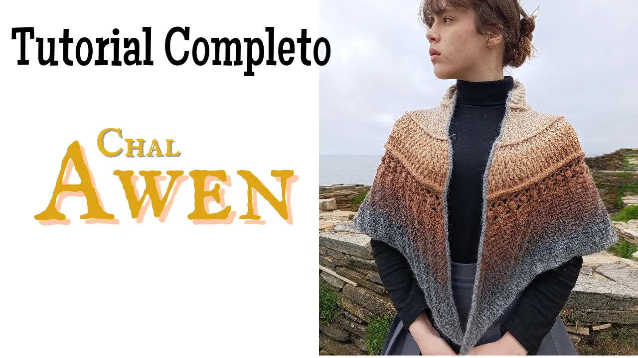 Destacada Chal Awen a crochet celta