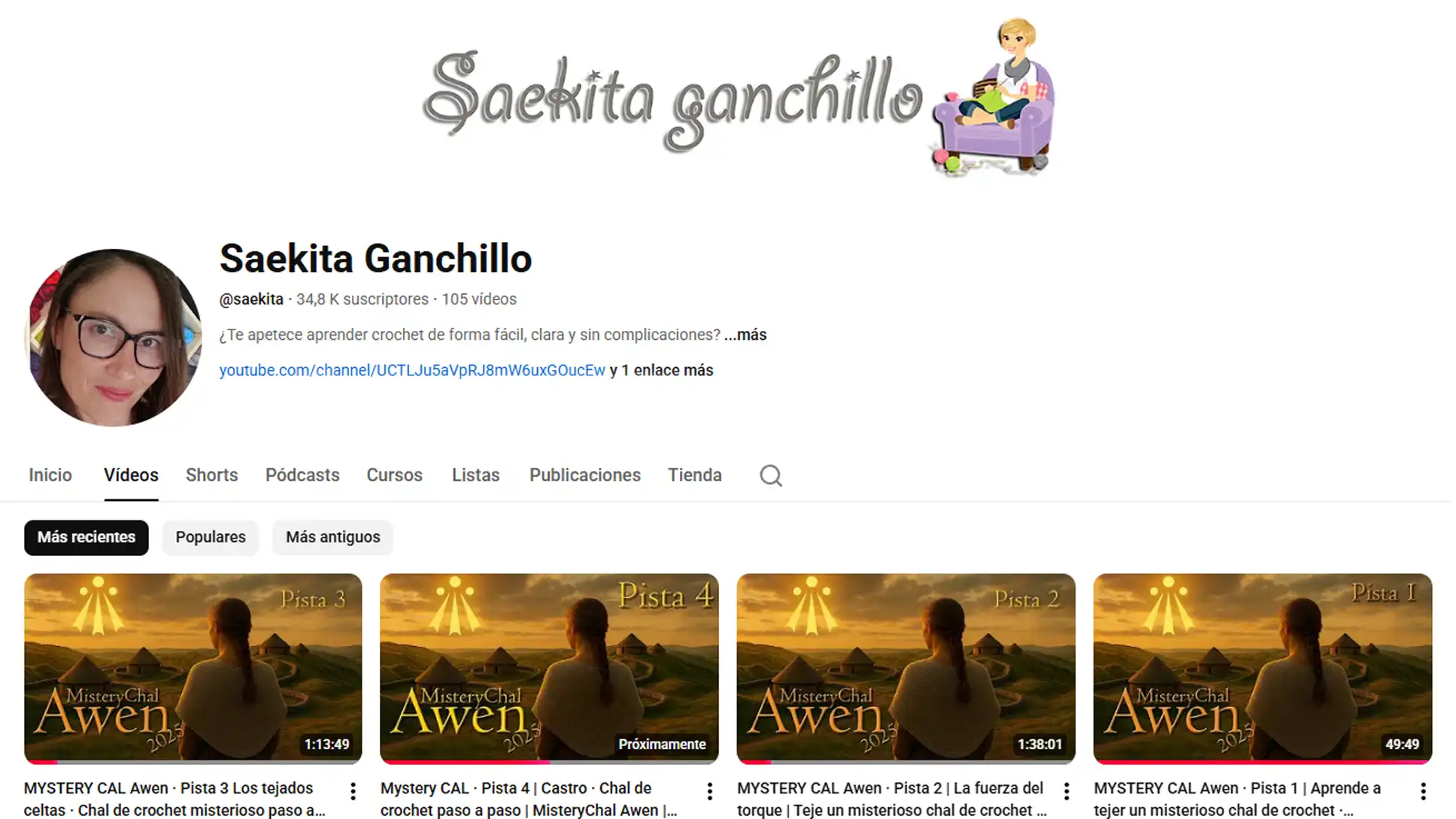 Imagen del feed del Canal de Youtube donde se ven las pistas